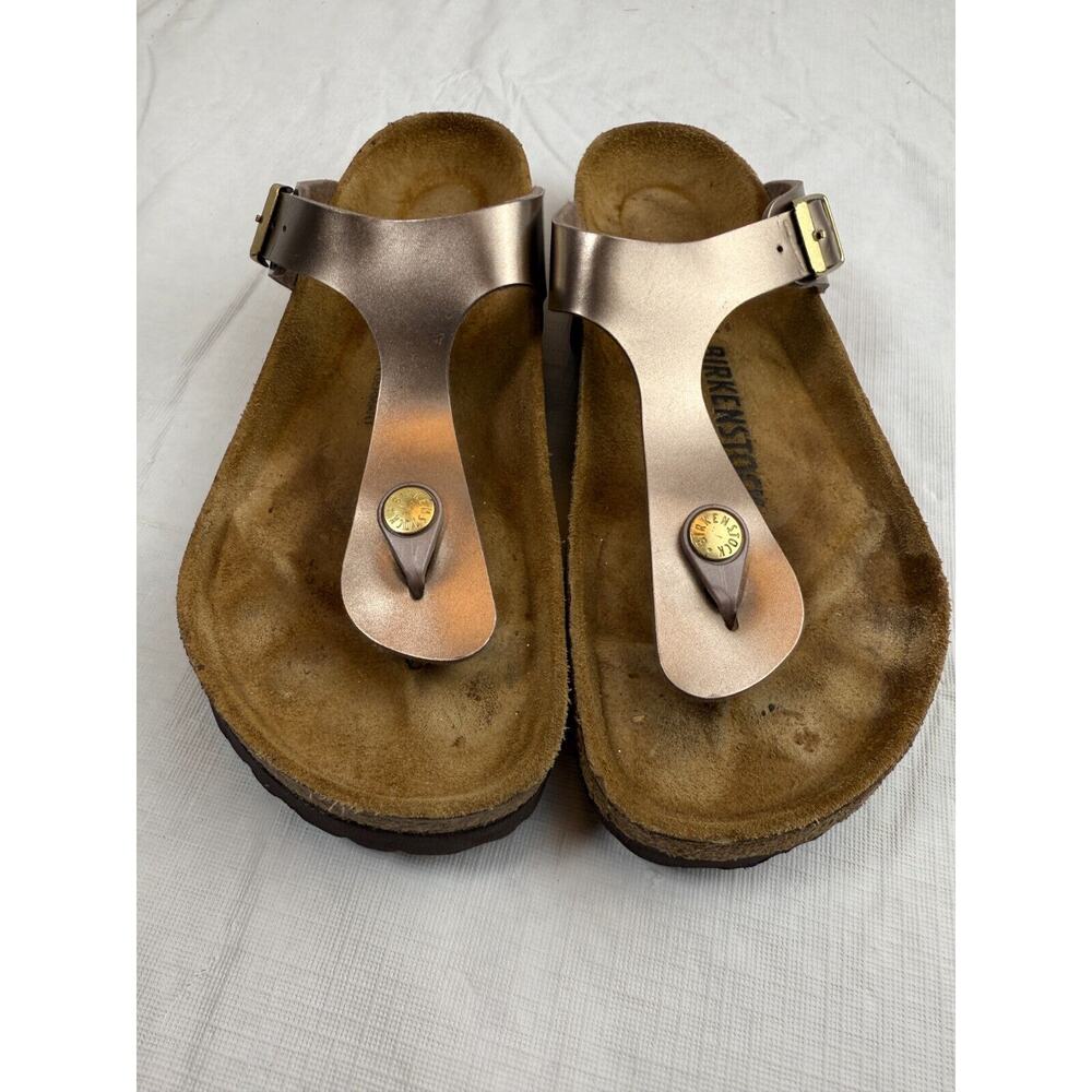 Birkenstock Gizeh Metallic Rose Gold Thong Sandals